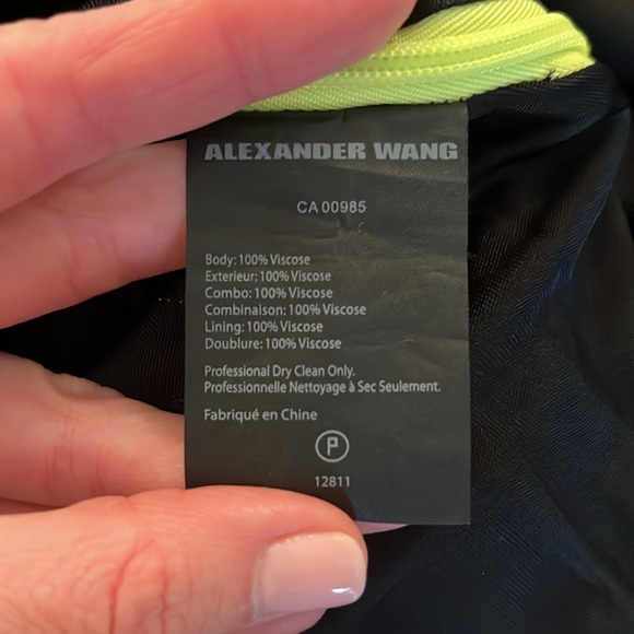 Alexander Wang Dress Black & Neon Yellow/Green Size 2 - Picture 15 of 15